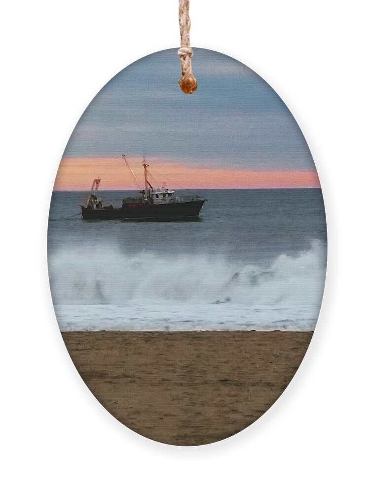 Ocean Ornament featuring the photograph Ocean Tug in the Storm by Vic Ritchey