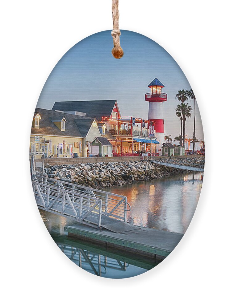 California Ornament featuring the photograph Oceanside Harbor Village at Dusk by David Levin