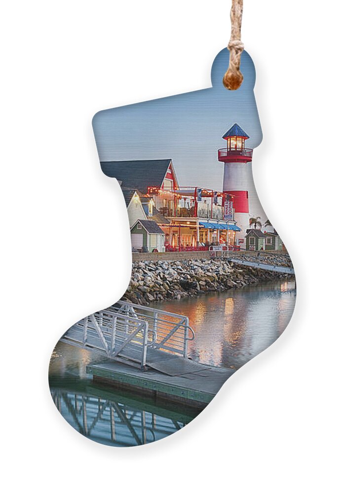 California Ornament featuring the photograph Oceanside Harbor Village at Dusk by David Levin