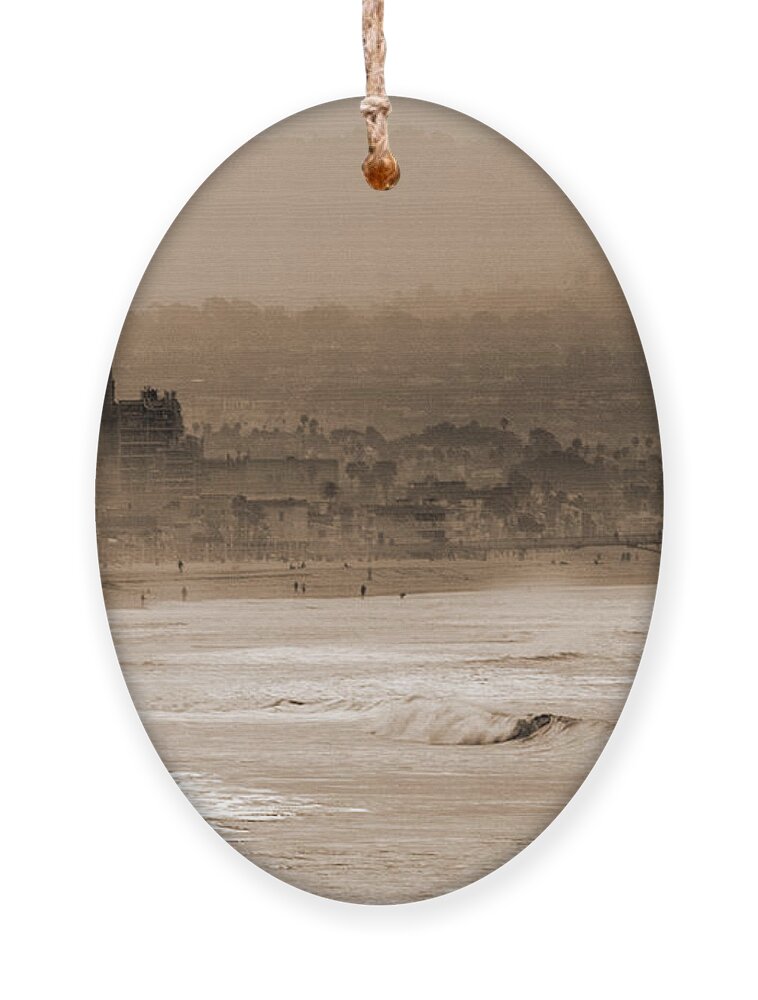 Hermosa Beach Ornament featuring the photograph Old Hermosa Beach by Ed Clark