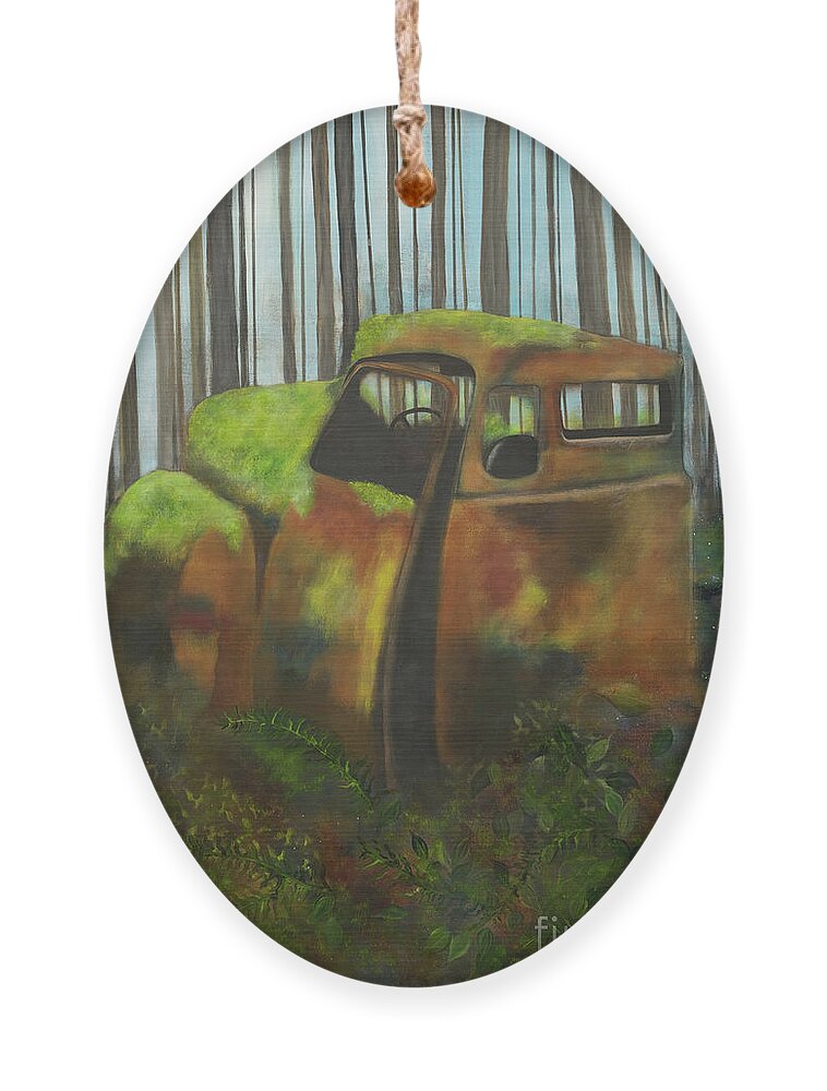 Vintage Ornament featuring the painting Old Jalopy by Deborha Kerr
