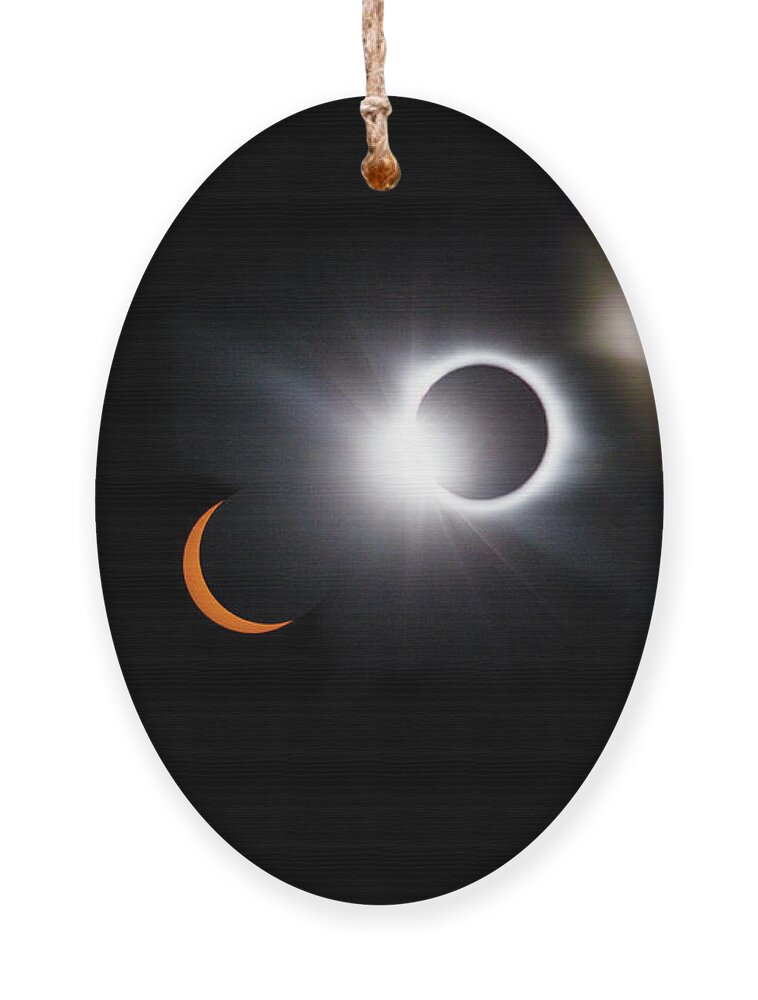 08 21 20 17 Ornament featuring the photograph Once in a Lifetime Stages of a Total Solar Eclipse III by Debra and Dave Vanderlaan