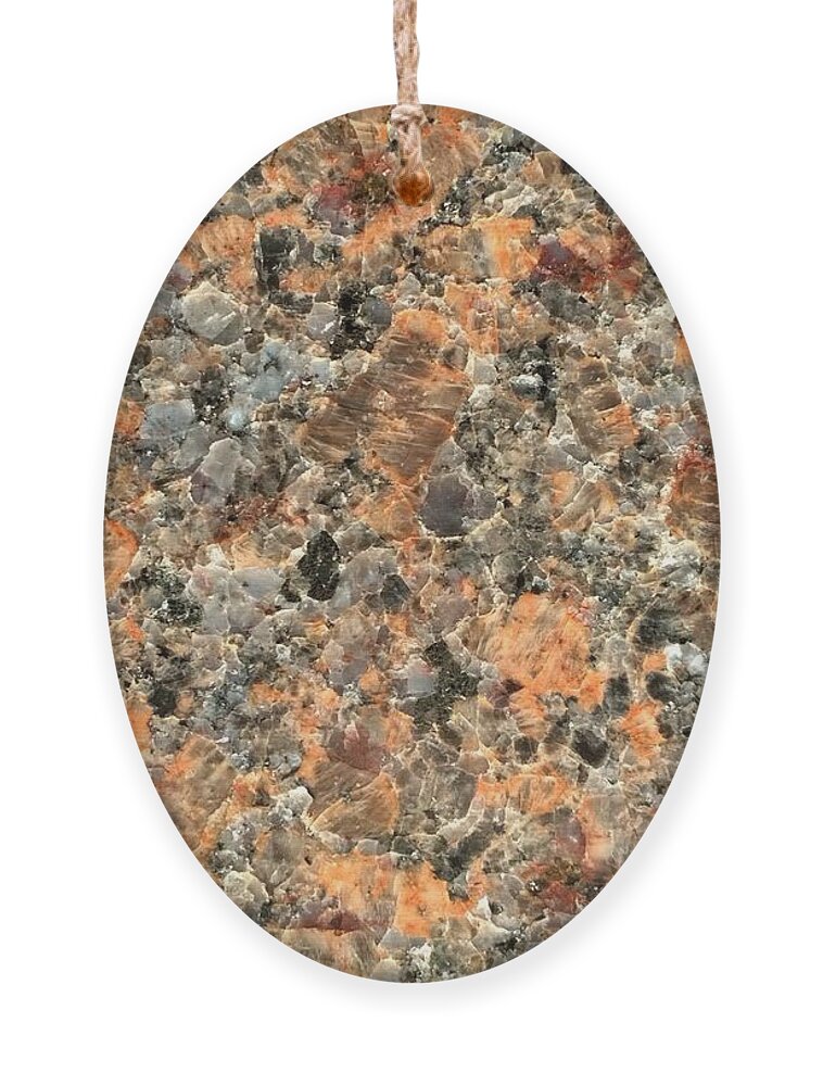 Phorograph Ornament featuring the photograph Orange Polished Granite Stone by Delynn Addams