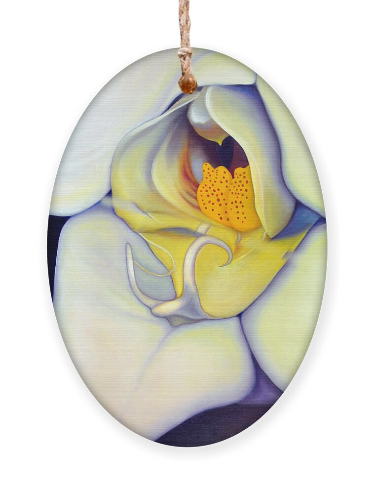 Orchid Ornament featuring the painting Orchid Mouth by Anni Adkins