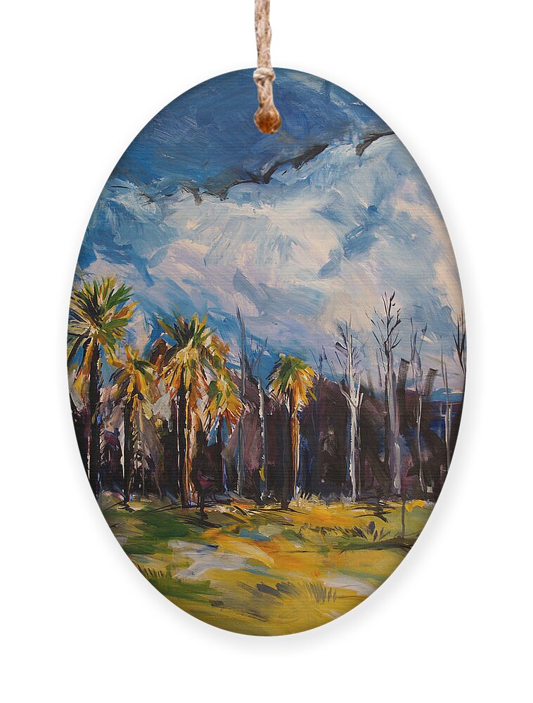  Ornament featuring the painting Ossabaw Clouds by John Gholson
