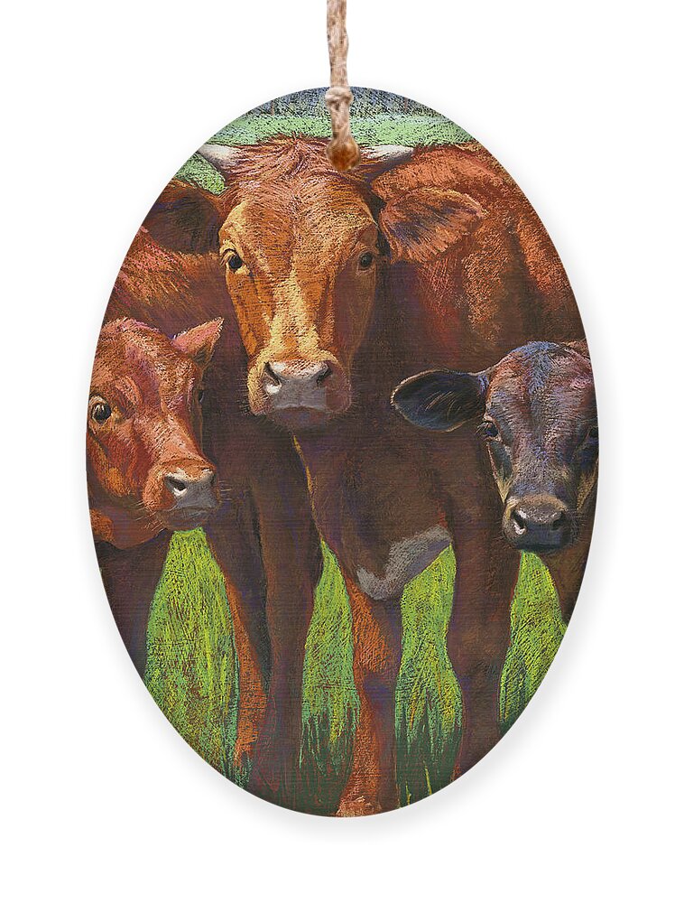 Rita Kirkman Ornament featuring the pastel Out Standing in her Field by Rita Kirkman