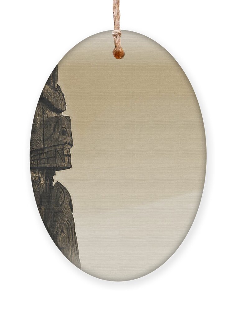 Sign Ornament featuring the photograph Pacific Northwest Totem Pole Old Yellow by Pelo Blanco Photo