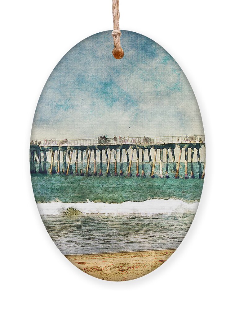 Pier Ornament featuring the photograph Pacific Ocean Pier by Phil Perkins