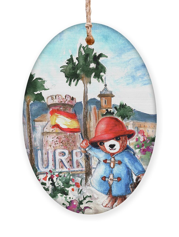 Go Teddy Ornament featuring the painting Paddington Arrival In Spain by Miki De Goodaboom