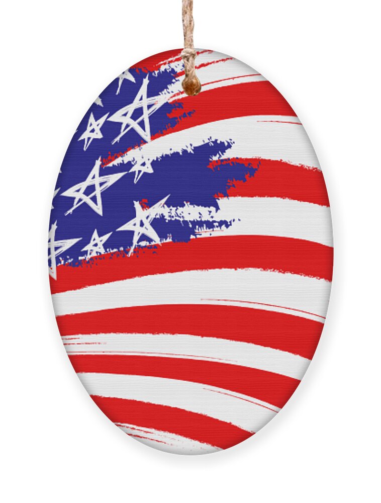 American Flag Ornament featuring the digital art Painted American Flag by Stefano Senise