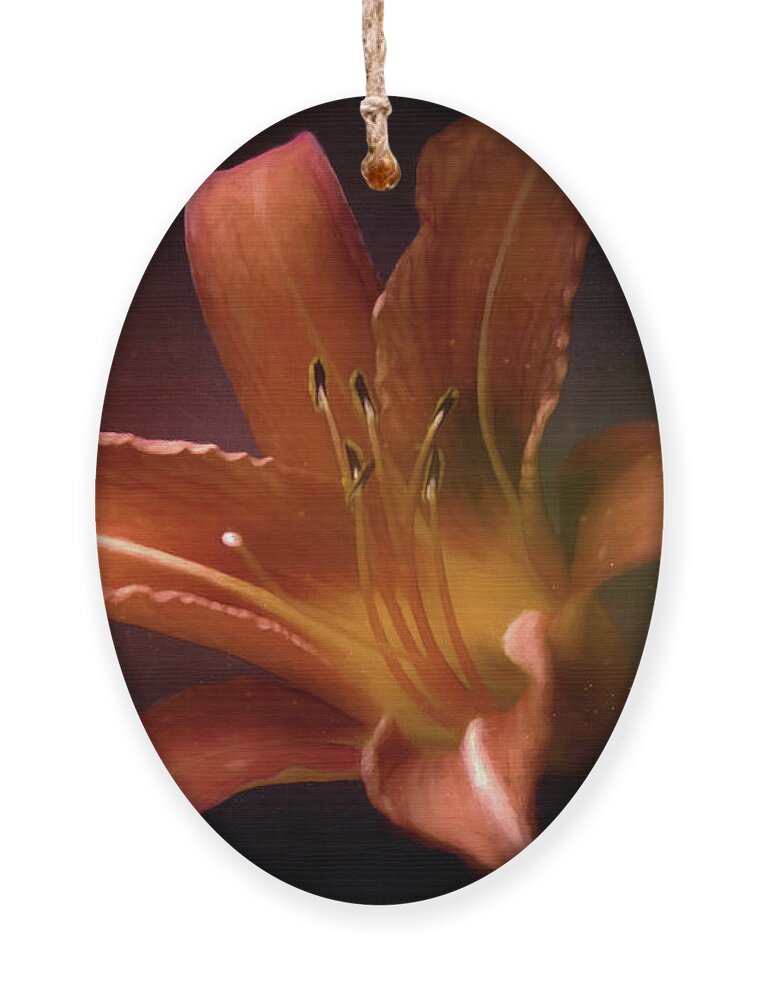 Lily Ornament featuring the digital art Painted Lily by Scott Norris