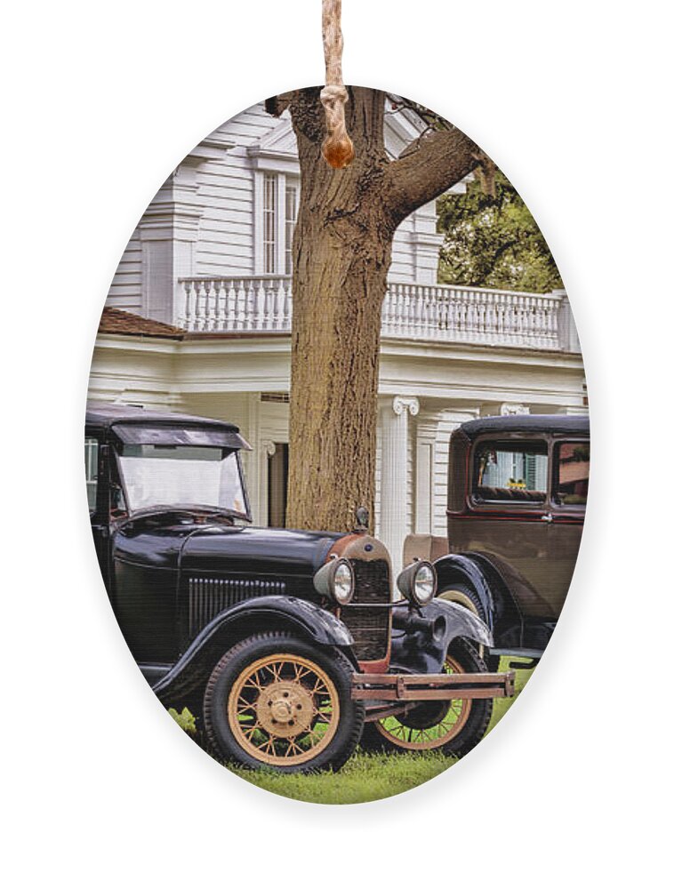 Car Ornament featuring the photograph Pair of Ford Model A by Susan Rissi Tregoning