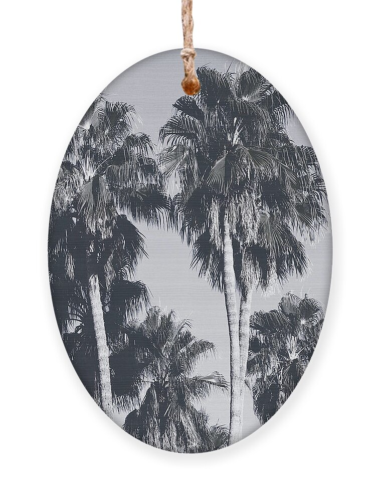 Palm Trees Ornament featuring the mixed media Palm Springs Palm Trees- Art by Linda Woods by Linda Woods
