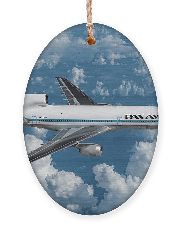 Pan American Airlines Ornament featuring the digital art Pan Am Clipper Black Hawk by Erik Simonsen