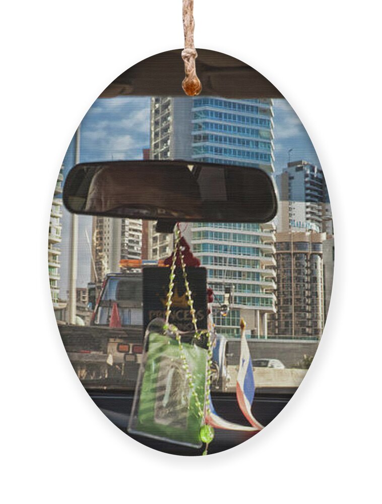 Cityscape Ornament featuring the photograph Panama City Panama by taxi by Tatiana Travelways