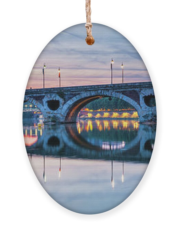 Pont Neuf Ornament featuring the photograph Panorama of Pont Neuf in Toulouse by Elena Elisseeva