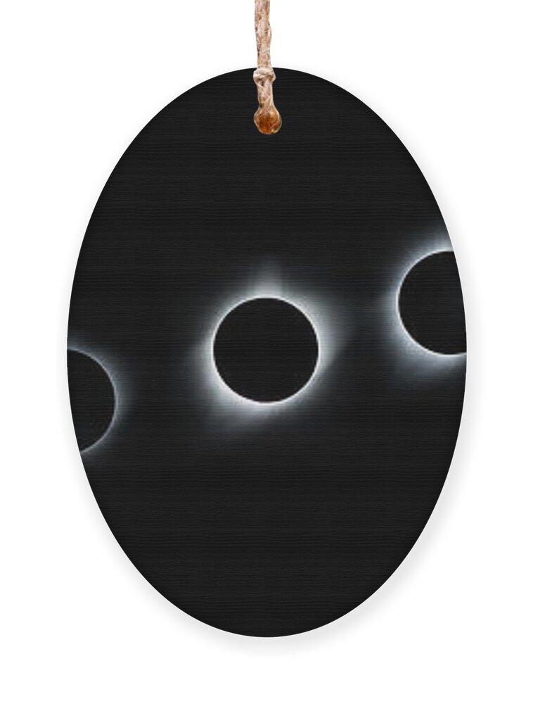 Eclipse Ornament featuring the photograph Panorama of the Great American Eclipse by Tony Hake