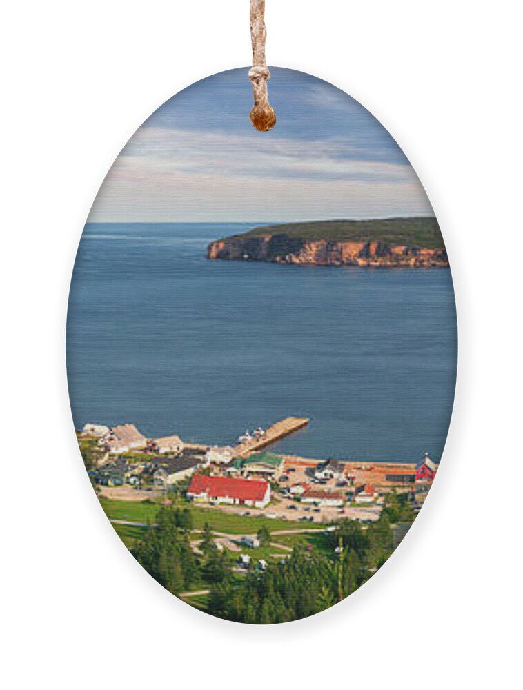 Perce Ornament featuring the photograph Panoramic view in Perce Quebec by Elena Elisseeva
