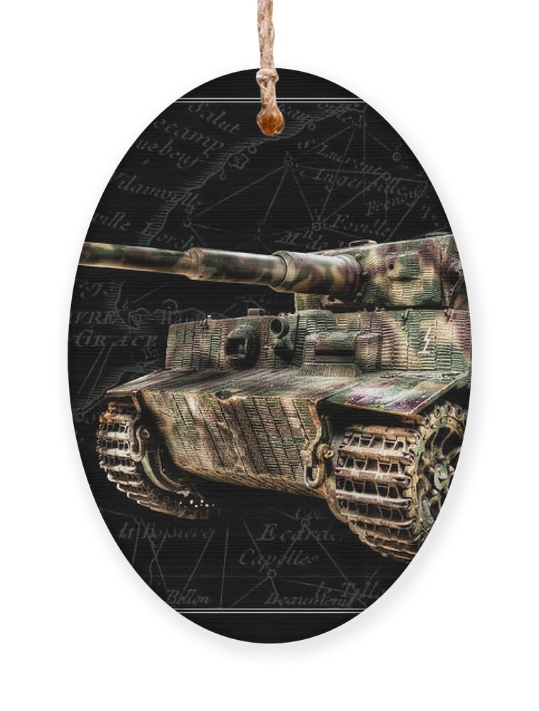 Panzer Vi Ornament featuring the photograph Panzer Tiger I Side BK BG by Weston Westmoreland