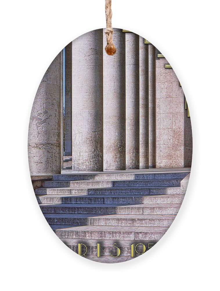 Paris Columns - Titled Ornament featuring the photograph Paris Columns - Titled by Chuck Staley