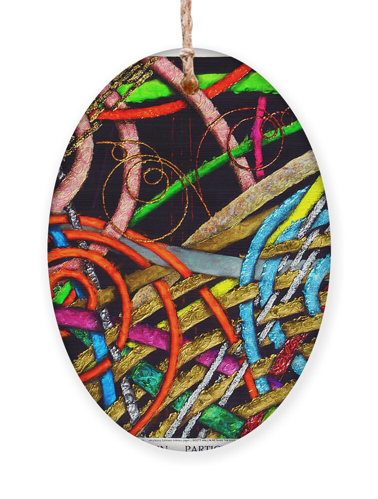 Abstract Ornament featuring the painting Particle Track Forty-five by Scott Wallin