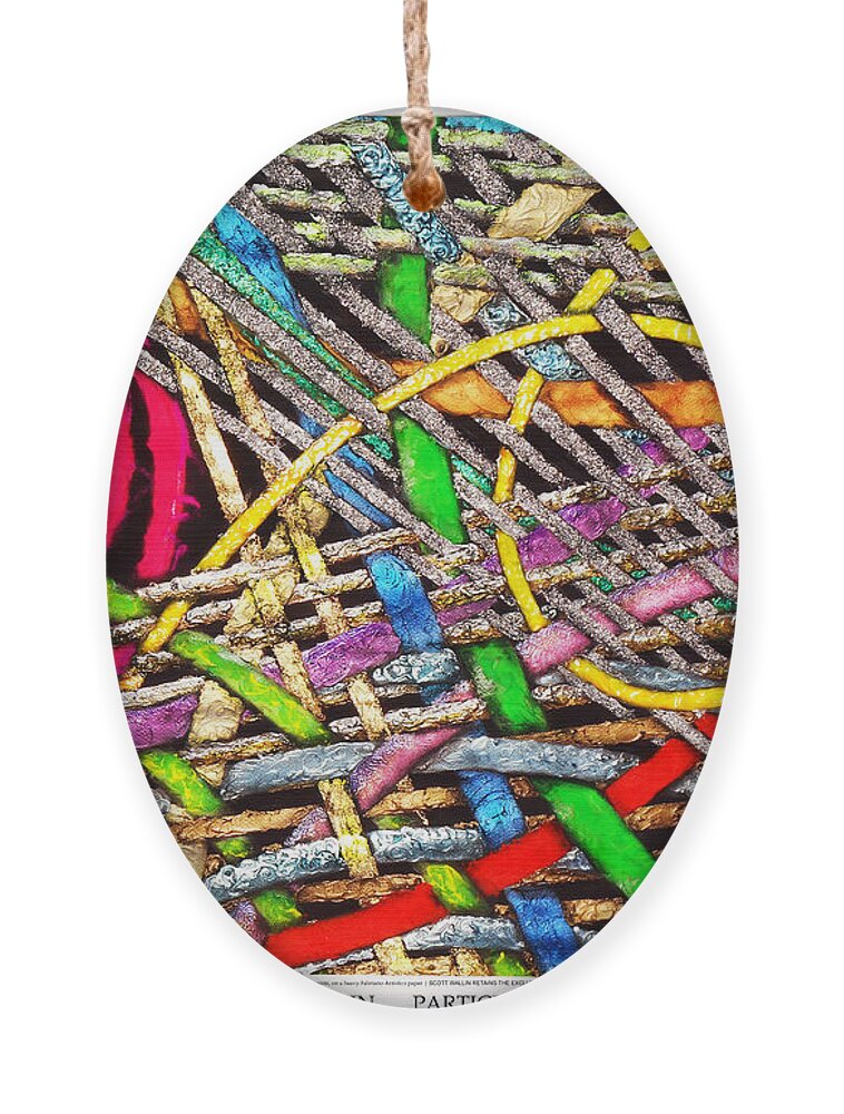 Abstract Ornament featuring the painting Particle Track Forty-six by Scott Wallin