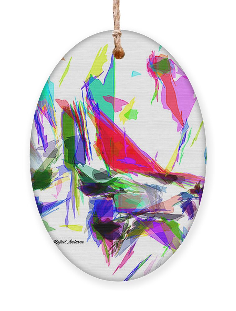 Rafael Salazar Ornament featuring the digital art Party Time by Rafael Salazar