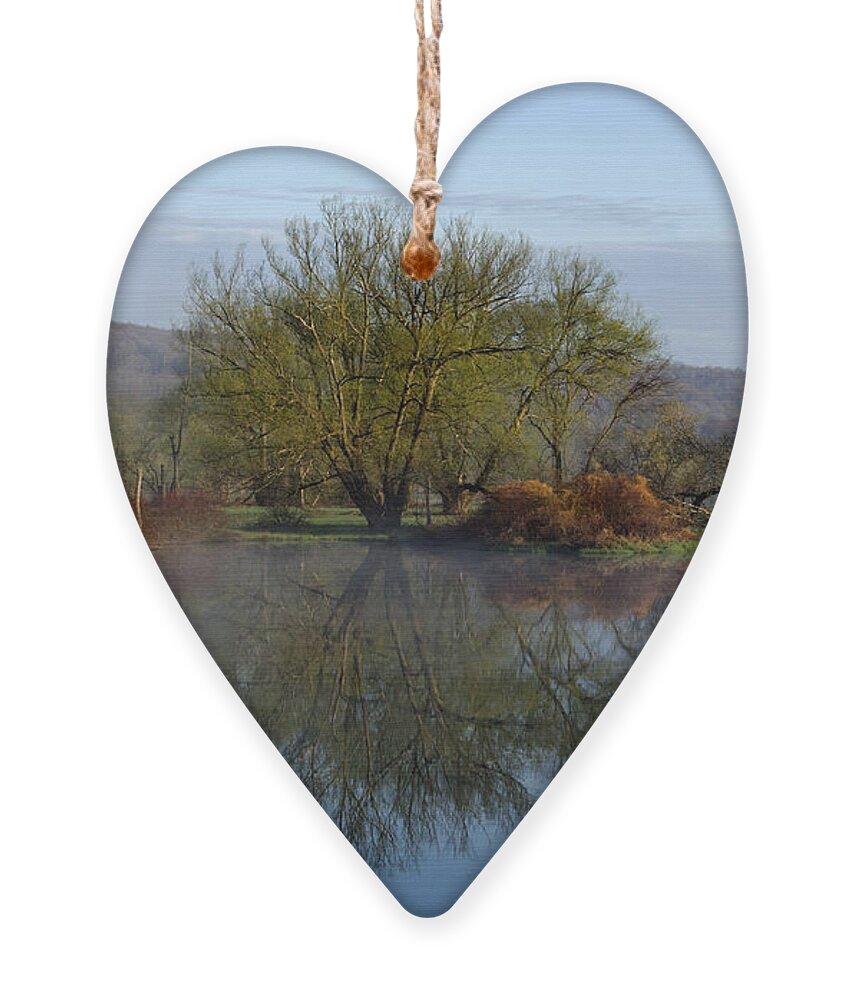 Peaceful Ornament featuring the photograph Peaceful Reflection Landscape by Christina Rollo