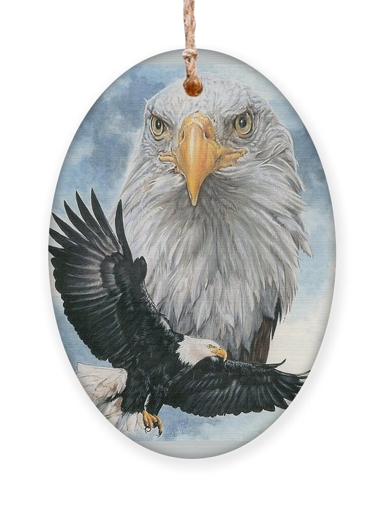 Bald Eagle Ornament featuring the mixed media Peerless by Barbara Keith