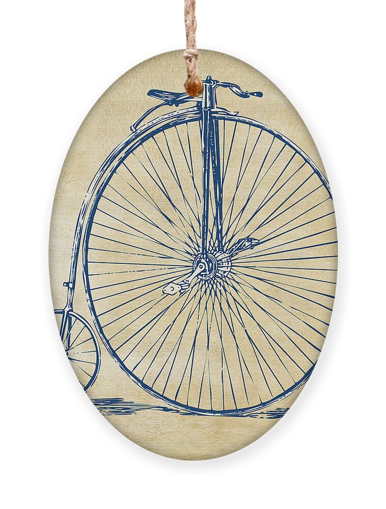 Penny-farthing Ornament featuring the digital art Penny-Farthing 1867 High Wheeler Bicycle Vintage by Nikki Marie Smith