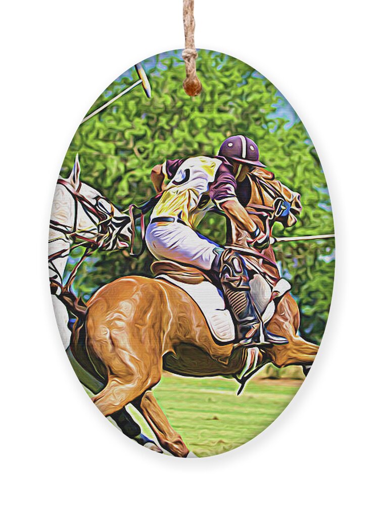 Alicegipsonphotographs Ornament featuring the photograph Perfect Polo Advance by Alice Gipson