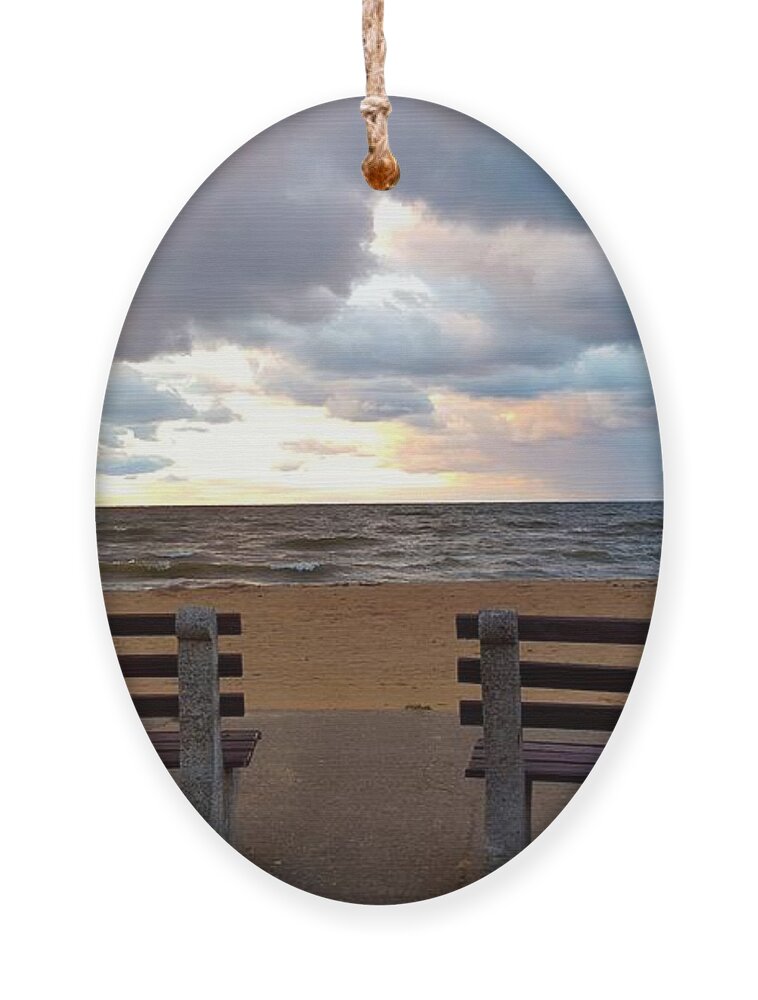 Lake Ontario Ornament featuring the photograph Perspectives, Looking Forward, Looking Back by Dani McEvoy