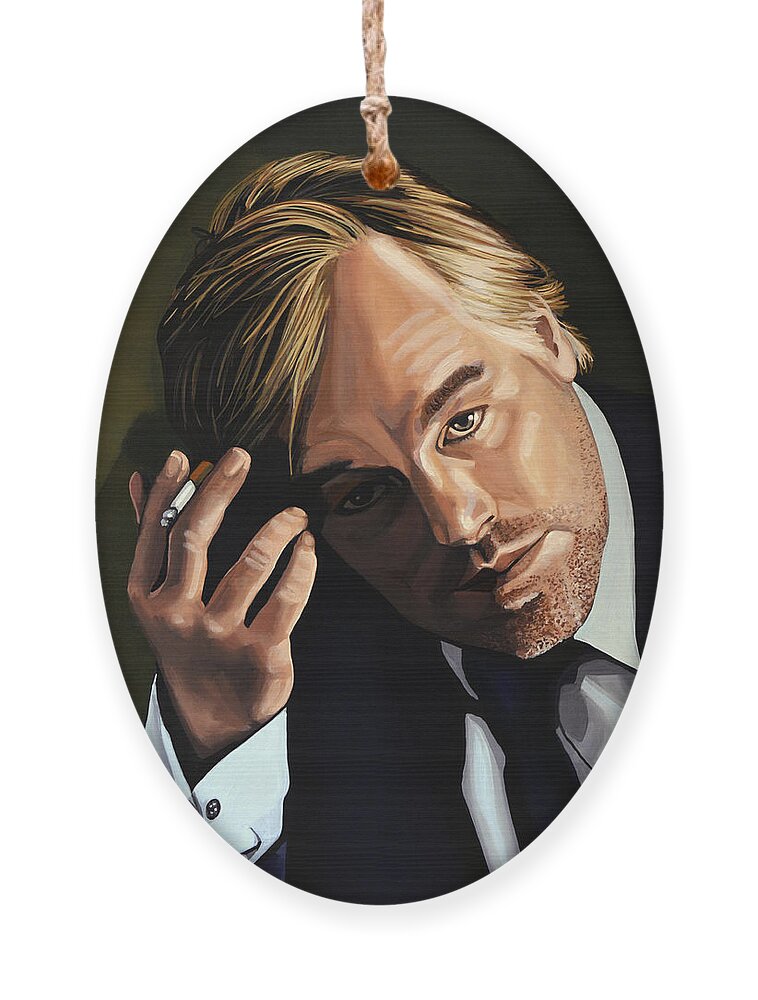 Philip Seymour Hoffman Ornament featuring the painting Philip Seymour Hoffman by Paul Meijering