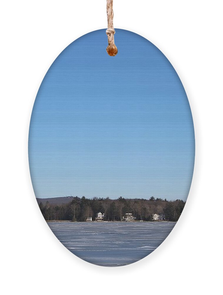 Pennsylvania Ornament featuring the photograph Poconos, the Lake in January by Christopher Lotito