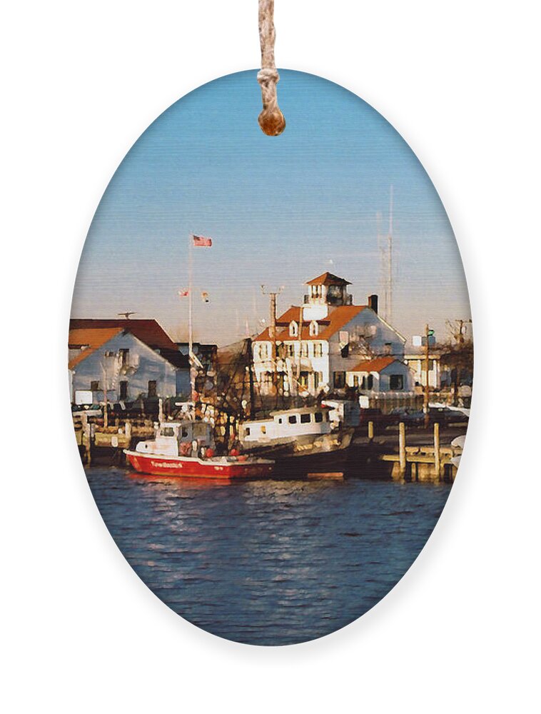 Boats Ornament featuring the photograph Point Pleasant NJ Marina by Steve Karol