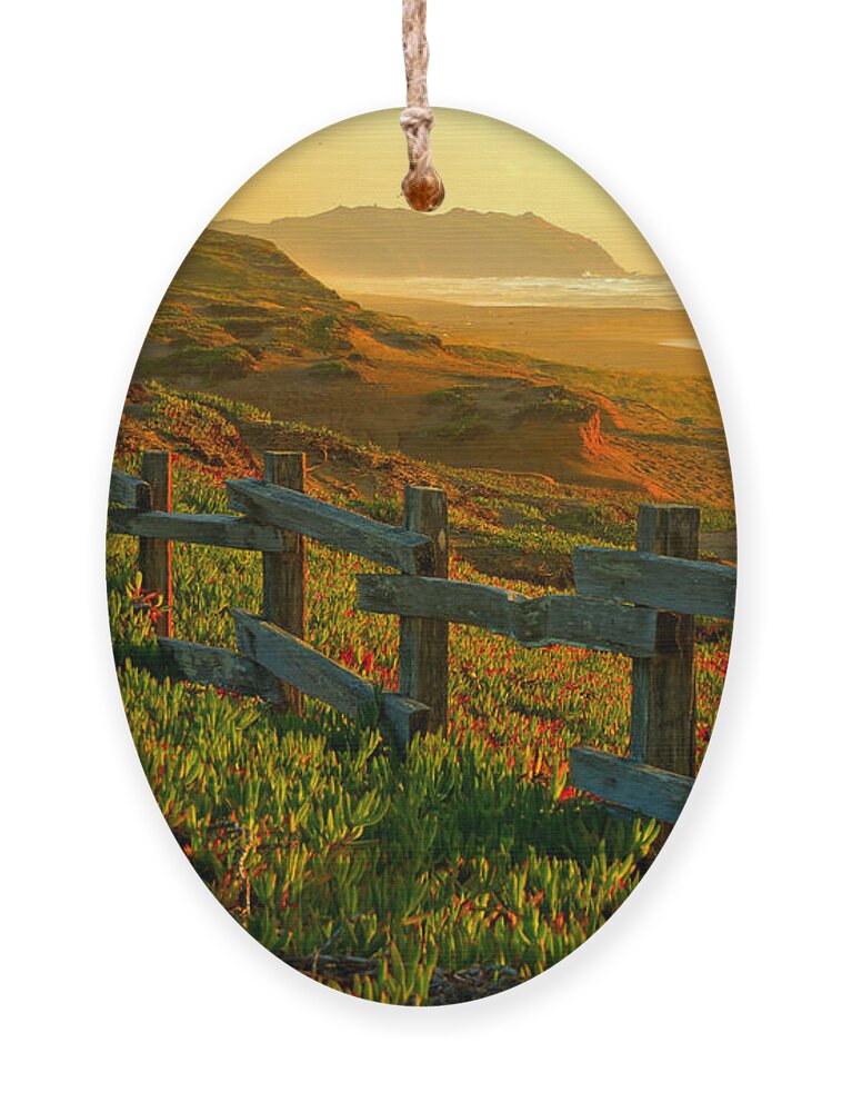 Point Reyes Ornament featuring the photograph Point Reyes Sunset by Adam Jewell