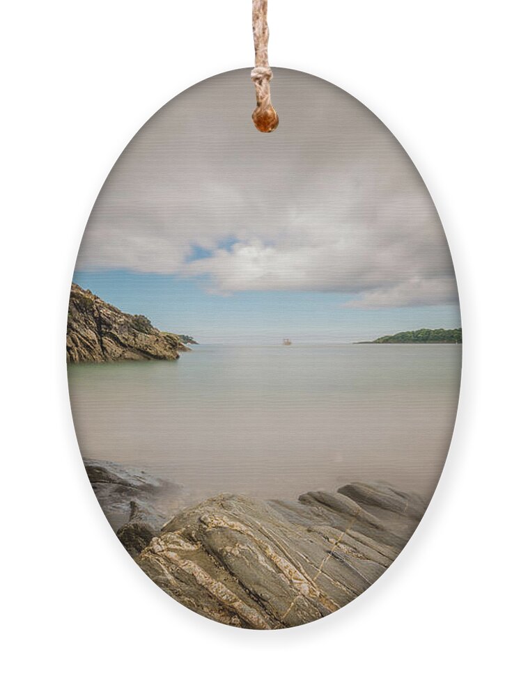 Polgwidden Ornament featuring the photograph Polgwidden Cove, Cornwall by Nigel R Bell