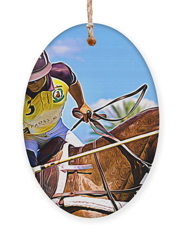 Alicegipsonphotographs Ornament featuring the photograph Polo Swing by Alice Gipson