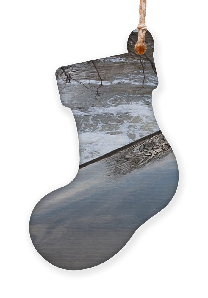 Winter Ornament featuring the photograph Pompton Spillway from Above by Christopher Lotito