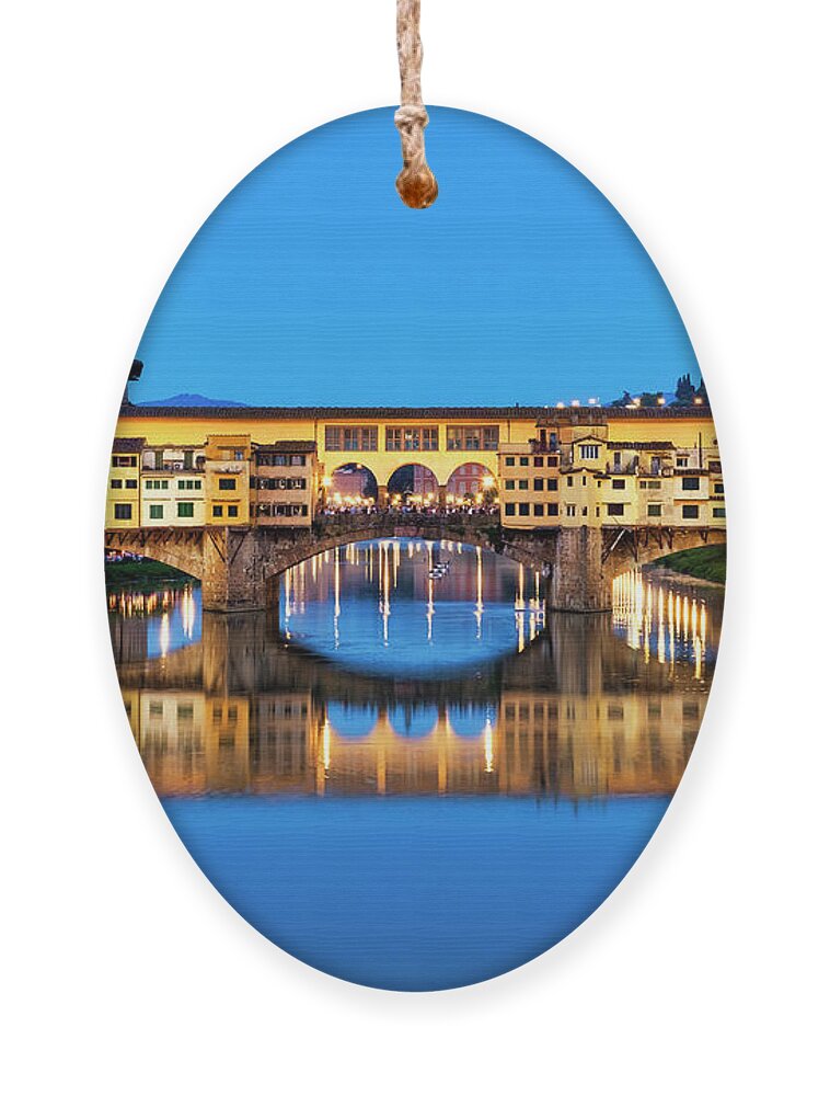 Ponte Vecchio Ornament featuring the photograph Ponte Vecchio at night by Fabrizio Troiani