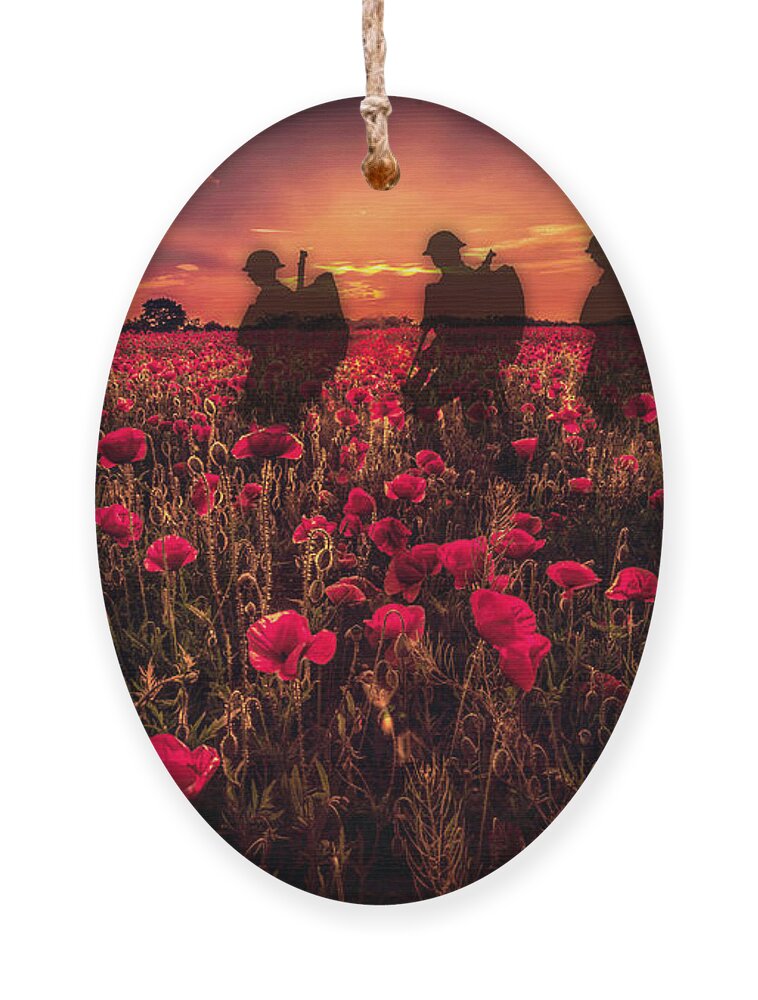 Soldier Ornament featuring the digital art Poppy Walk by Airpower Art