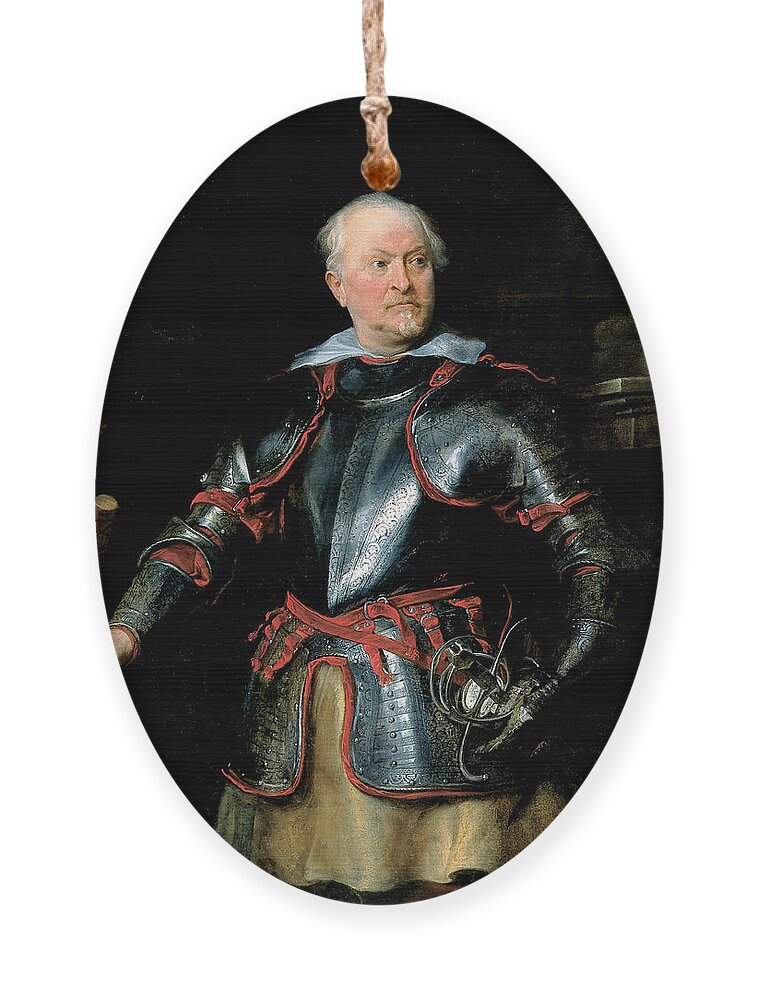 Anthony Van Dyck Ornament featuring the painting Portrait of a Man in Armor by Anthony van Dyck