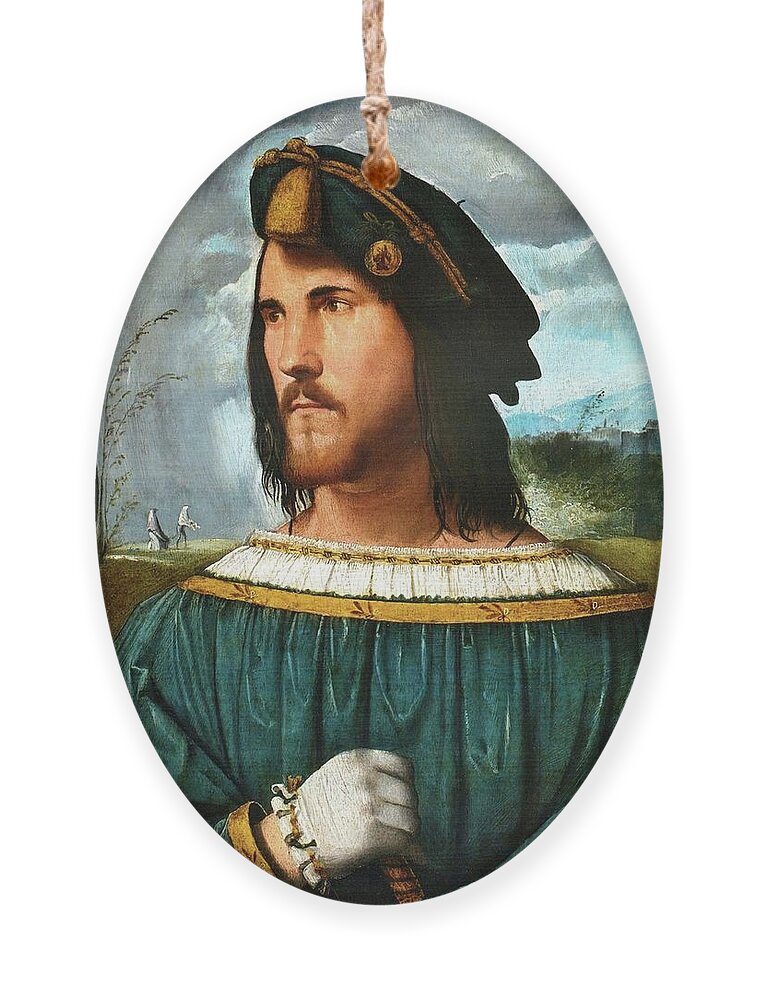 Altobello Ornament featuring the painting Portrait of a Gentleman by Altobello Melone
