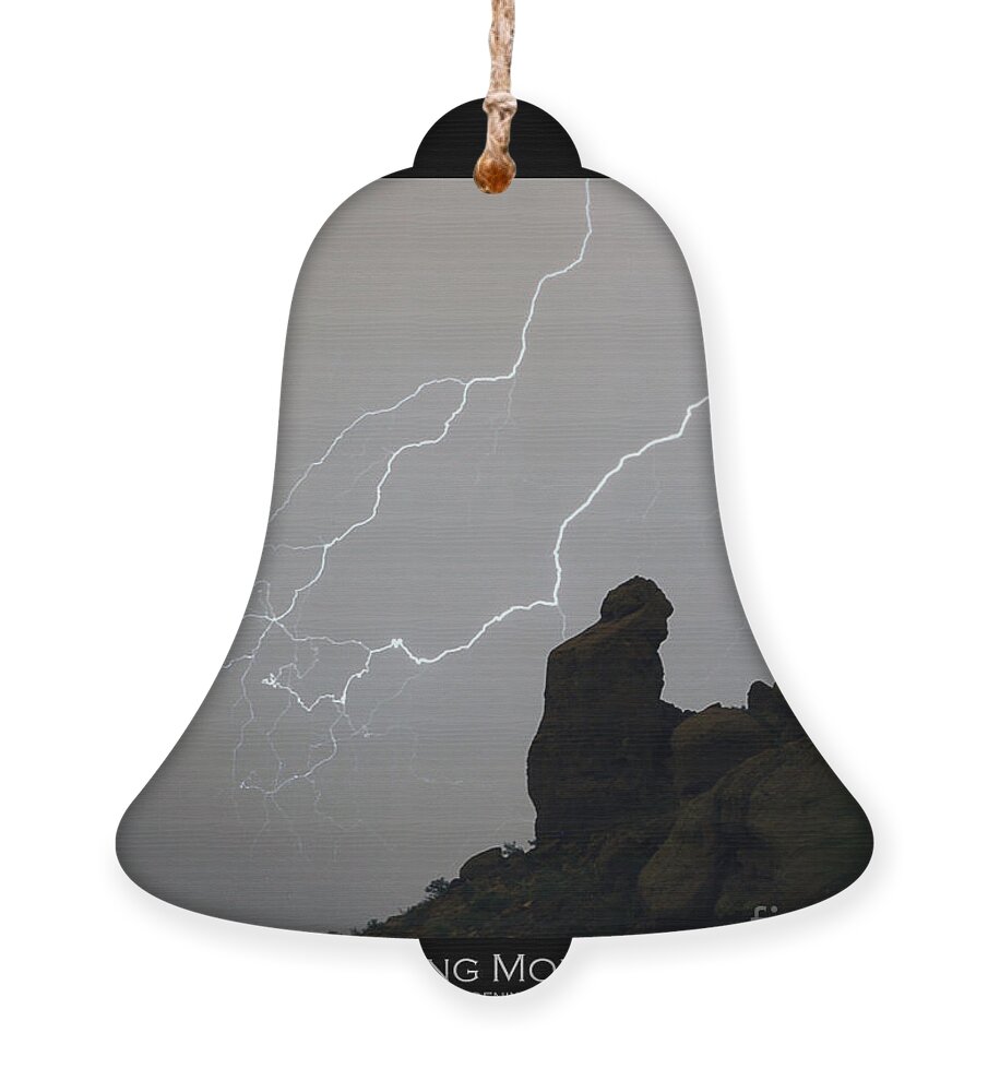 Praying Monk Ornament featuring the photograph Praying Monk Lightning Striking Poster Print by James BO Insogna