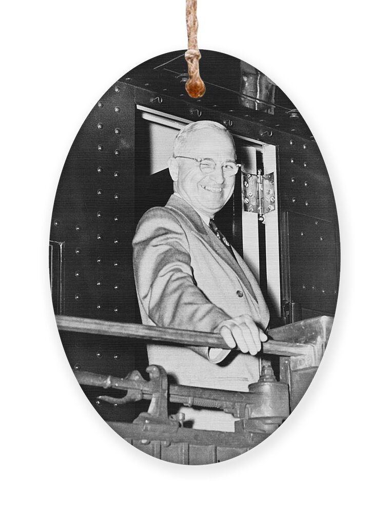 Harry Truman Ornament featuring the photograph President Harry Truman by War Is Hell Store