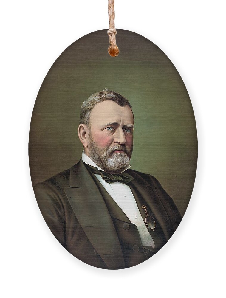 President Grant Ornament featuring the painting President Ulysses S Grant Portrait by War Is Hell Store