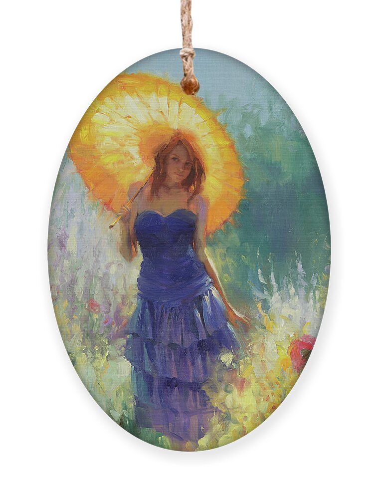 Woman Ornament featuring the painting Promenade by Steve Henderson