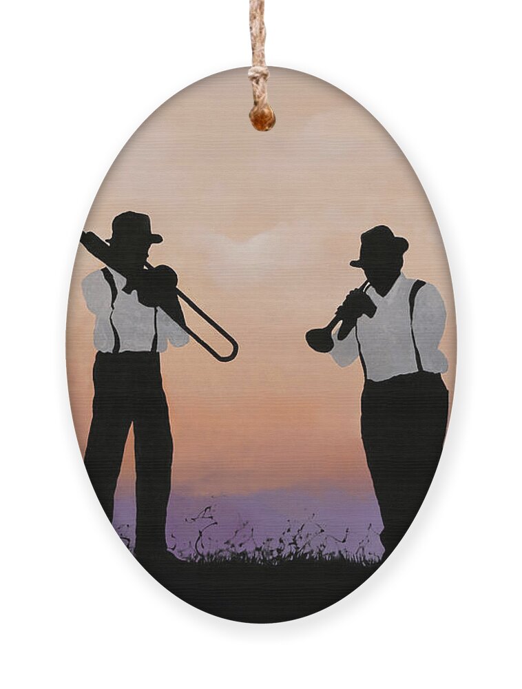 Music Ornament featuring the painting Quattro by Guido Borelli