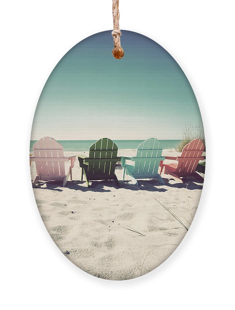 Florida Ornament featuring the photograph Rainbow Beach-Vintage by Chris Andruskiewicz