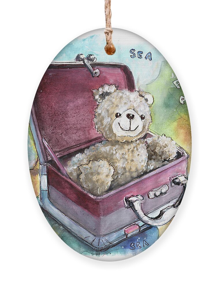Truffle Mcfurry Ornament featuring the painting Ramble The Travel Ted by Miki De Goodaboom
